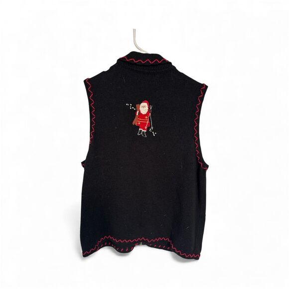 Designers Original Studio Santa Claus Beaded Christmas Sweater Vest XL - Picture 3 of 4